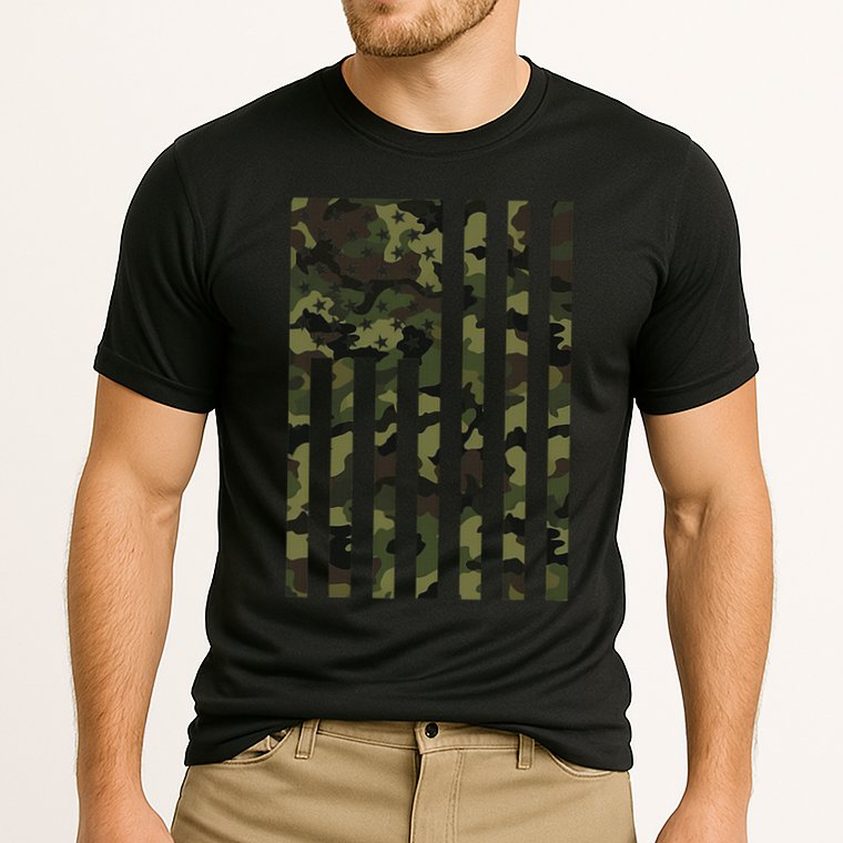Camo American Flag Usa Camouflage Women Cooling Performance Crew T-Shirt