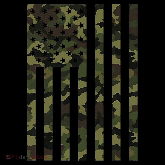 Camo American Flag Usa Camouflage Women Tall T-Shirt