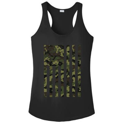 Camo American Flag Usa Camouflage Women Ladies PosiCharge Competitor Racerback Tank