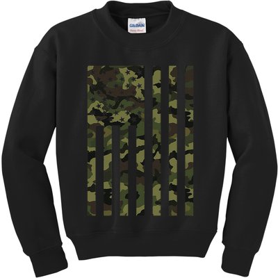 Camo American Flag Usa Camouflage Women Kids Sweatshirt