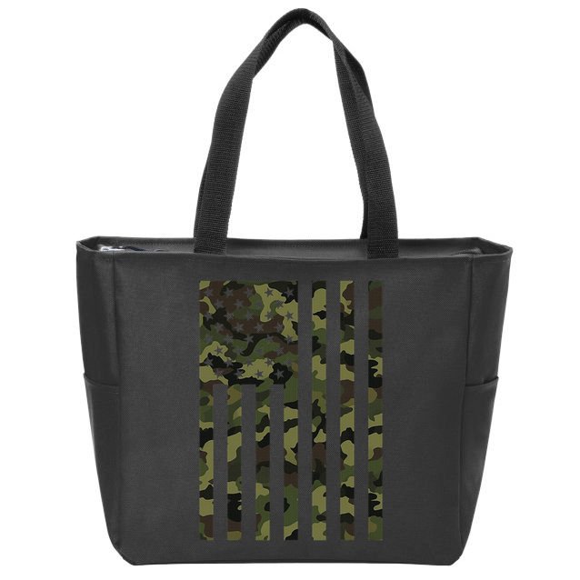 Camo American Flag Usa Camouflage Women Zip Tote Bag