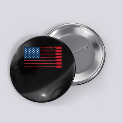 Cool American Flag Rowing Oar Funny Paddle Lover Rowers Button