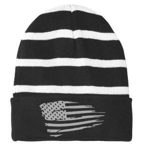 Classic American Flag Cool Patriotic American Flag For You Striped Beanie with Solid Band