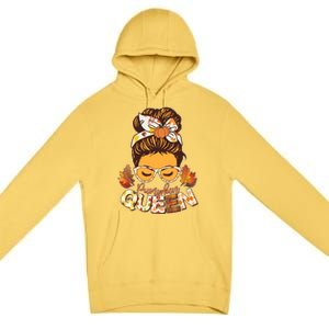 Cute Autumn Fall Pumpkin Queen Premium Pullover Hoodie