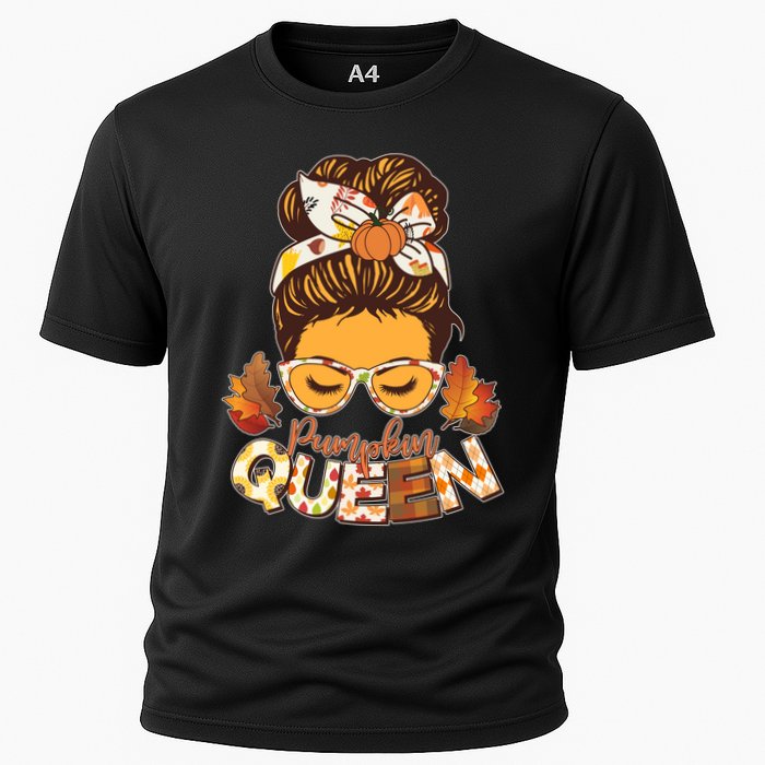 Cute Autumn Fall Pumpkin Queen Cooling Performance Crew T-Shirt