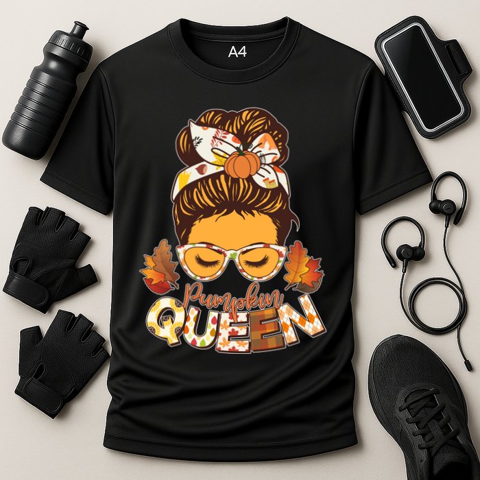 Cute Autumn Fall Pumpkin Queen Cooling Performance Crew T-Shirt