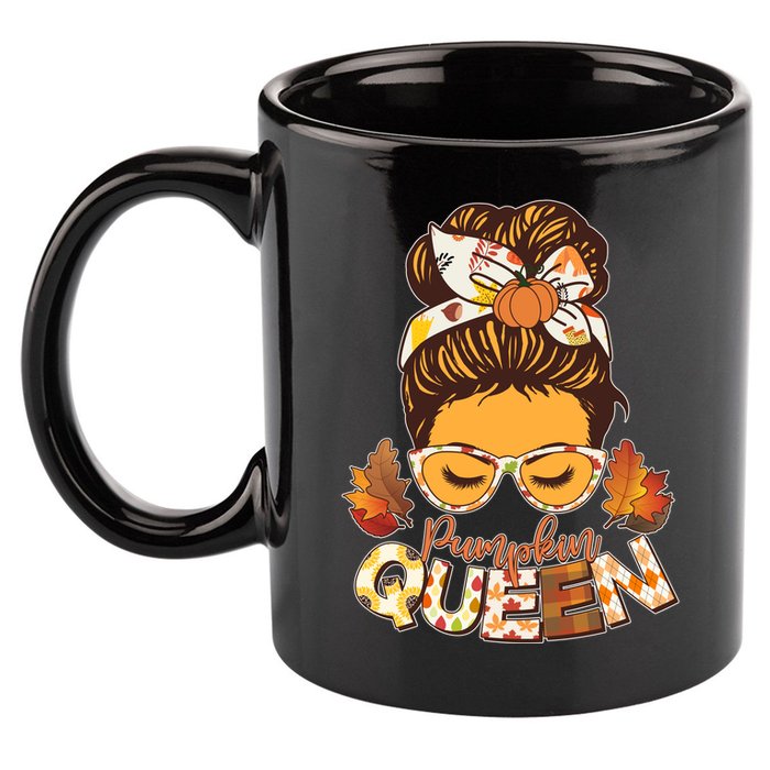Cute Autumn Fall Pumpkin Queen 11oz C Handle Ceramic Mug
