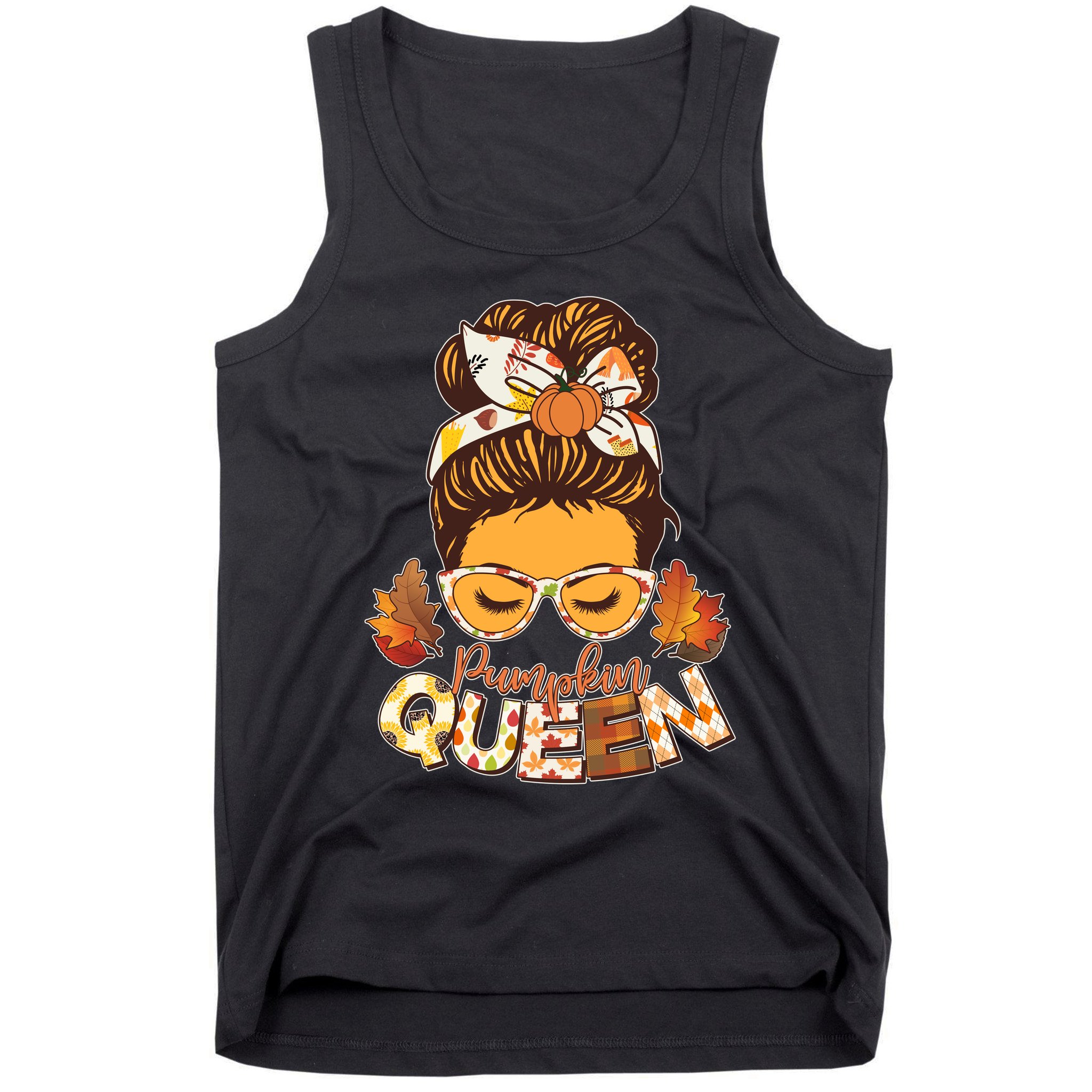 Cute Autumn Fall Pumpkin Queen Tank Top