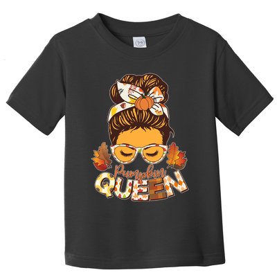Cute Autumn Fall Pumpkin Queen Toddler T-Shirt