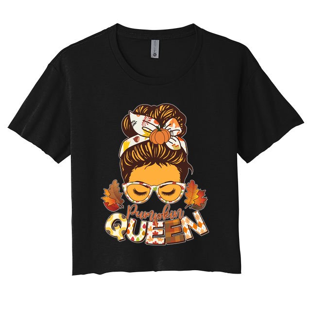 Cute Autumn Fall Pumpkin Queen Crop Top