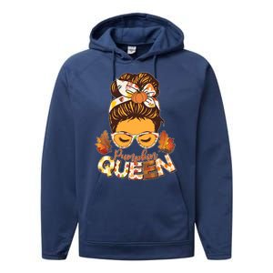 Cute Autumn Fall Pumpkin Queen Performance Fleece Hoodie