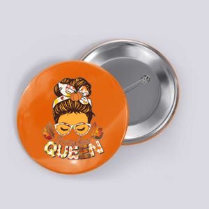 Cute Autumn Fall Pumpkin Queen Button