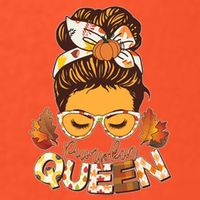 Cute Autumn Fall Pumpkin Queen Button
