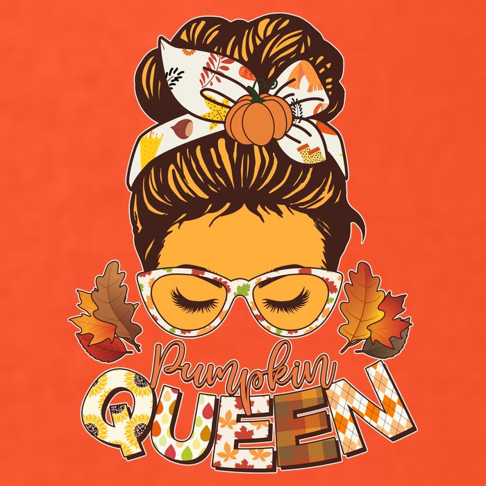 Cute Autumn Fall Pumpkin Queen Button