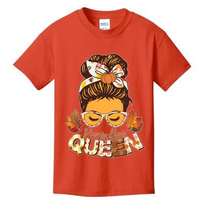 Cute Autumn Fall Pumpkin Queen Kids T-Shirt