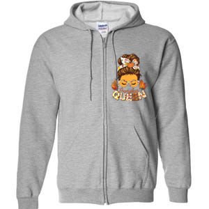 Cute Autumn Fall Pumpkin Queen Full Zip Hoodie