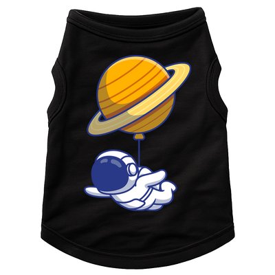 Cute Astronaut Floating On With Saturn Balloon Doggie Tank