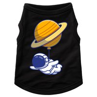 Cute Astronaut Floating On With Saturn Balloon Doggie Tank