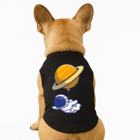 Cute Astronaut Floating On With Saturn Balloon Doggie Tank