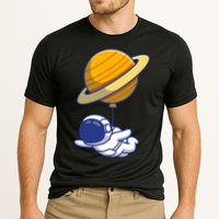 Cute Astronaut Floating On With Saturn Balloon Performance Shirt