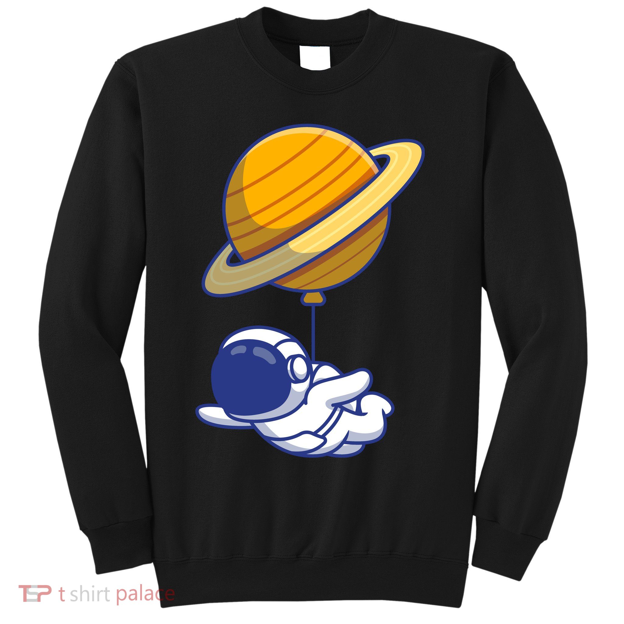 Cute Astronaut Floating On With Saturn Balloon Sweatshirt