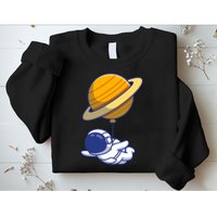 Cute Astronaut Floating On With Saturn Balloon Sweatshirt
