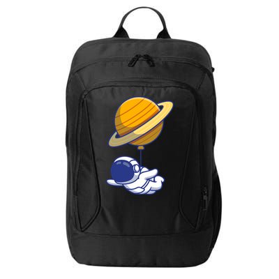 Cute Astronaut Floating On With Saturn Balloon City Backpack