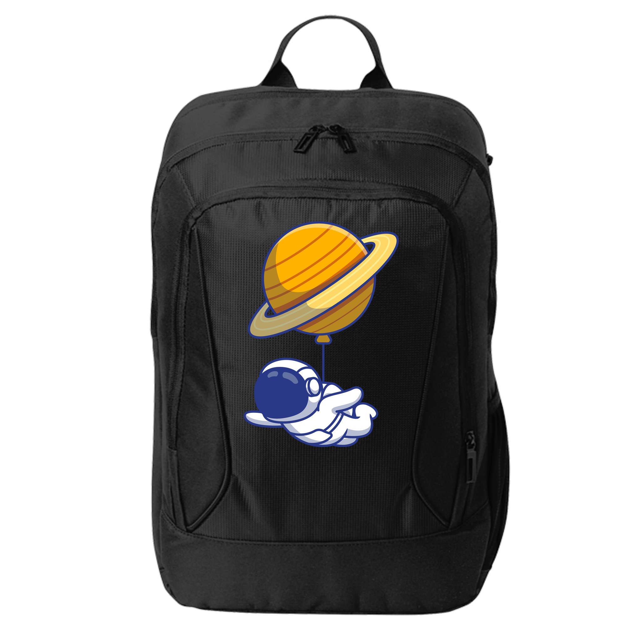 Cute Astronaut Floating On With Saturn Balloon City Backpack