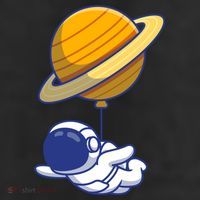 Cute Astronaut Floating On With Saturn Balloon 11oz C Handle Ceramic Mug