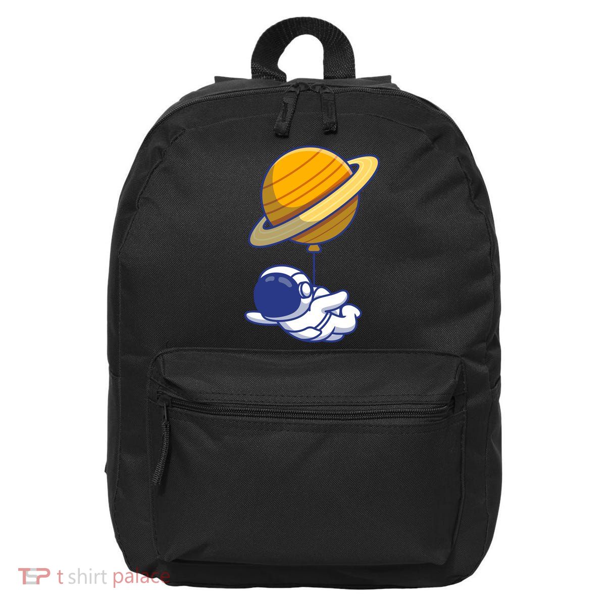 Cute Astronaut Floating On With Saturn Balloon 16 in Basic Backpack