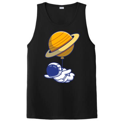 Cute Astronaut Floating On With Saturn Balloon PosiCharge Competitor Tank