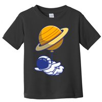 Cute Astronaut Floating On With Saturn Balloon Toddler T-Shirt
