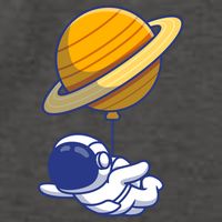 Cute Astronaut Floating On With Saturn Balloon Vector Backpack