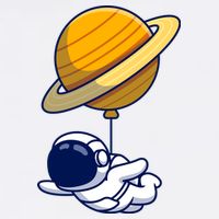 Cute Astronaut Floating On With Saturn Balloon Garment-Dyed Sweatshirt