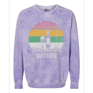 Corks Are For Quitters Retro Wine Lover Colorblast Crewneck Sweatshirt