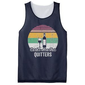 Corks Are For Quitters Retro Wine Lover Mesh Reversible Basketball Jersey Tank