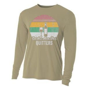 Corks Are For Quitters Retro Wine Lover Cooling Performance Long Sleeve Crew