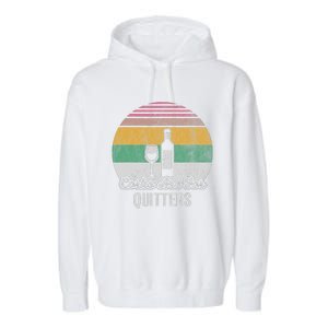 Corks Are For Quitters Retro Wine Lover Garment-Dyed Fleece Hoodie