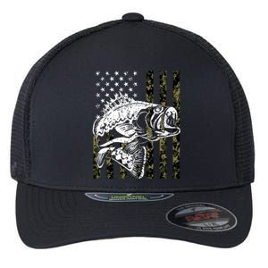 Camouflage American Flag Fisherman Flexfit Unipanel Trucker Cap