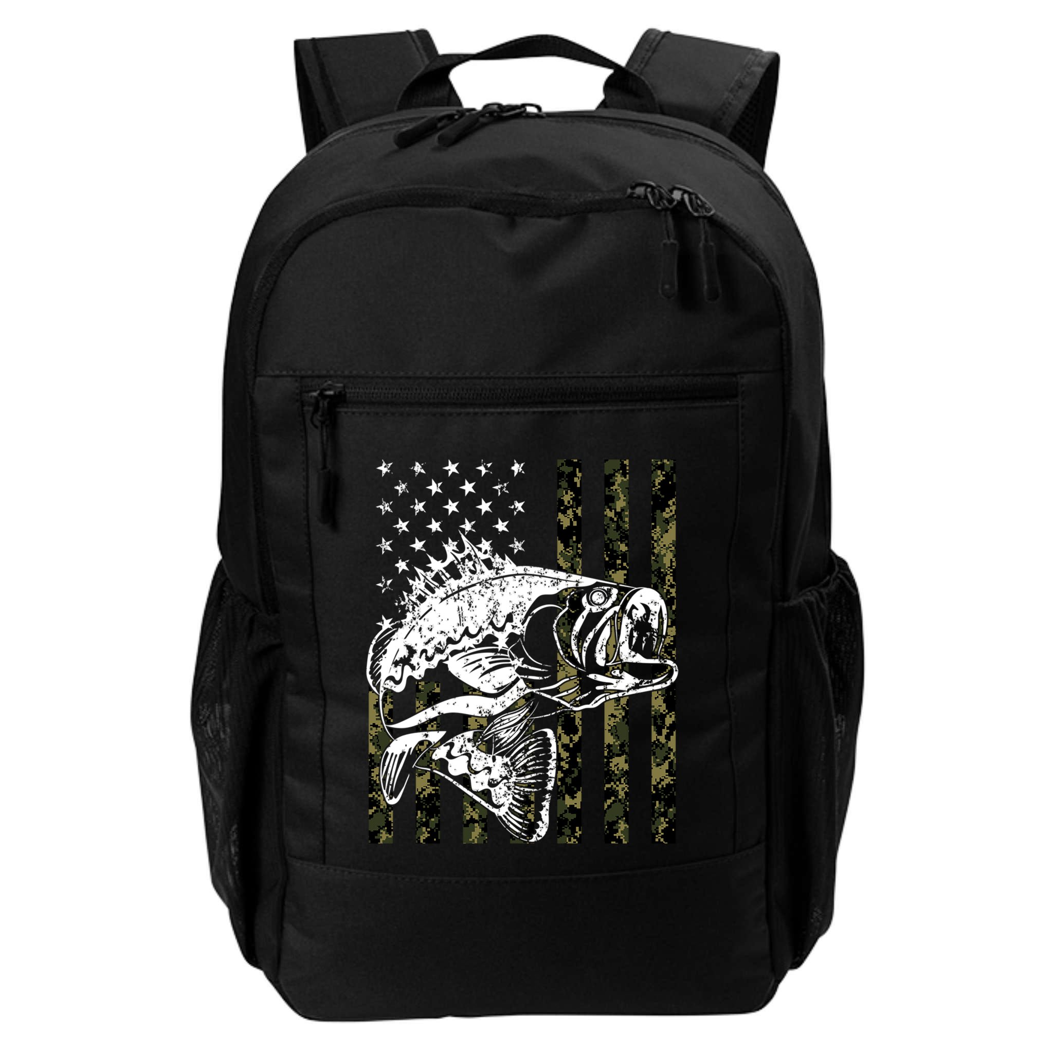 Camouflage American Flag Fisherman Backpack