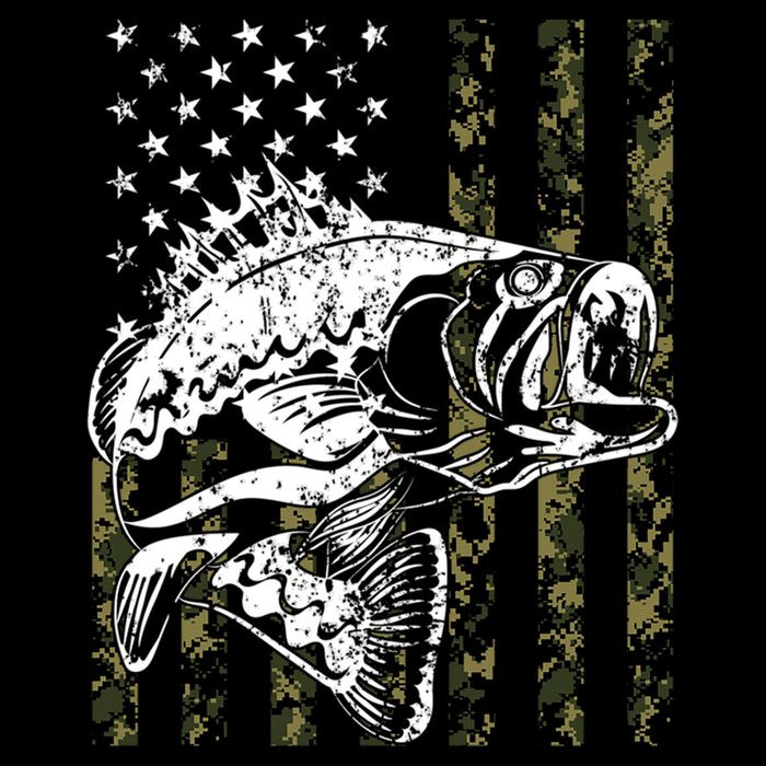Camouflage American Flag Fisherman Backpack