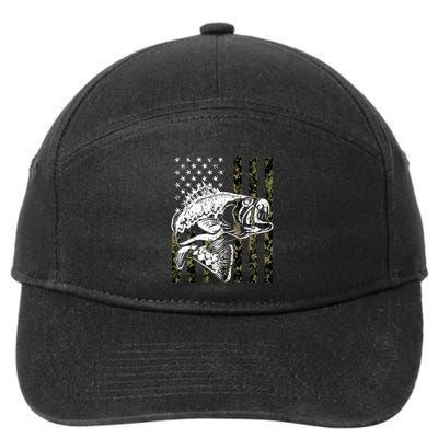 Camouflage American Flag Fisherman 7-Panel Snapback Hat