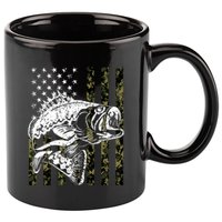 Camouflage American Flag Fisherman 11oz C Handle Ceramic Mug