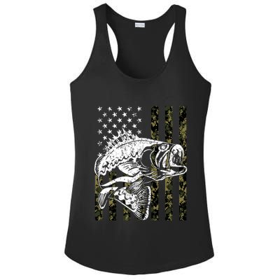 Camouflage American Flag Fisherman Ladies PosiCharge Competitor Racerback Tank