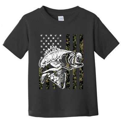 Camouflage American Flag Fisherman Toddler T-Shirt