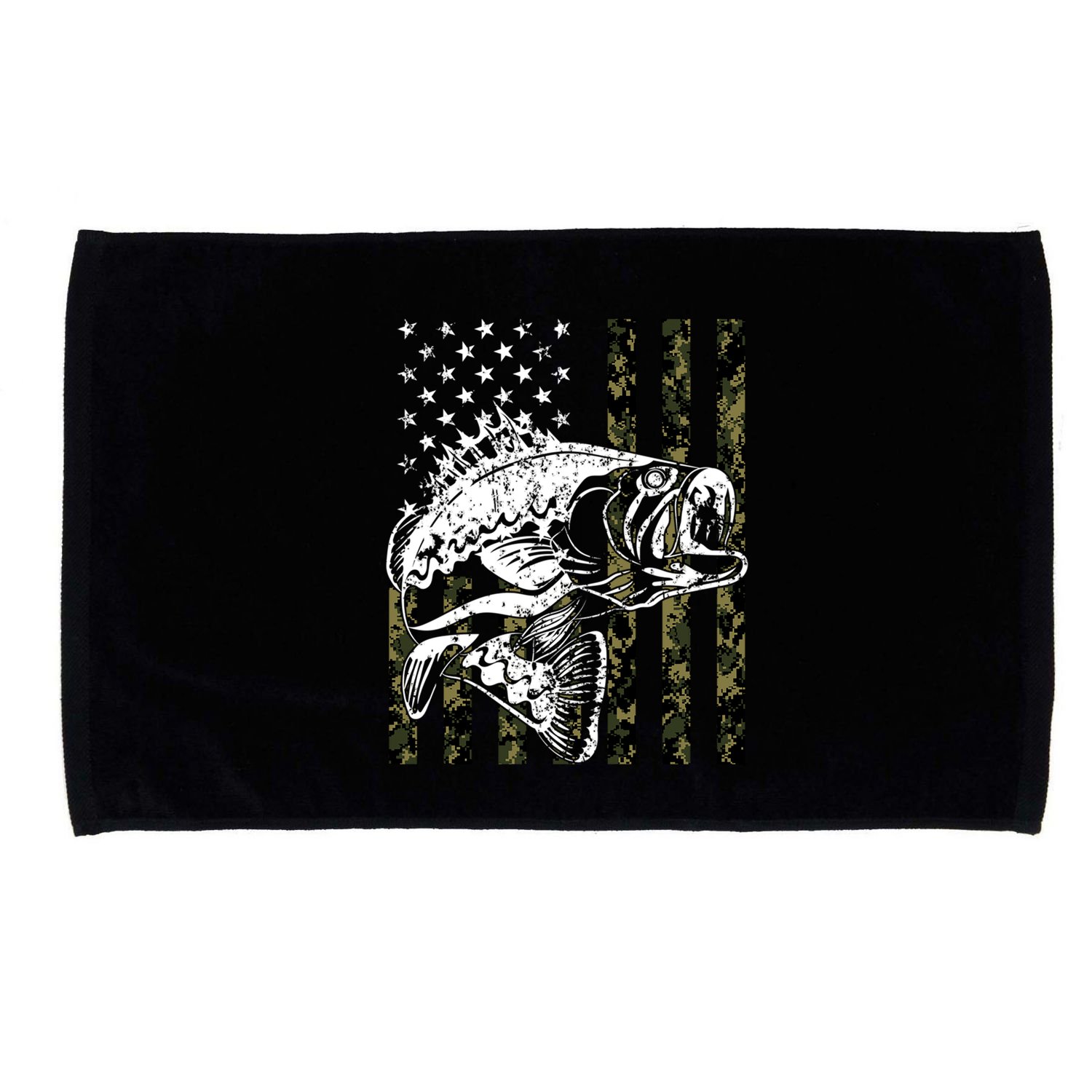 Camouflage American Flag Fisherman Microfiber Hand Towel