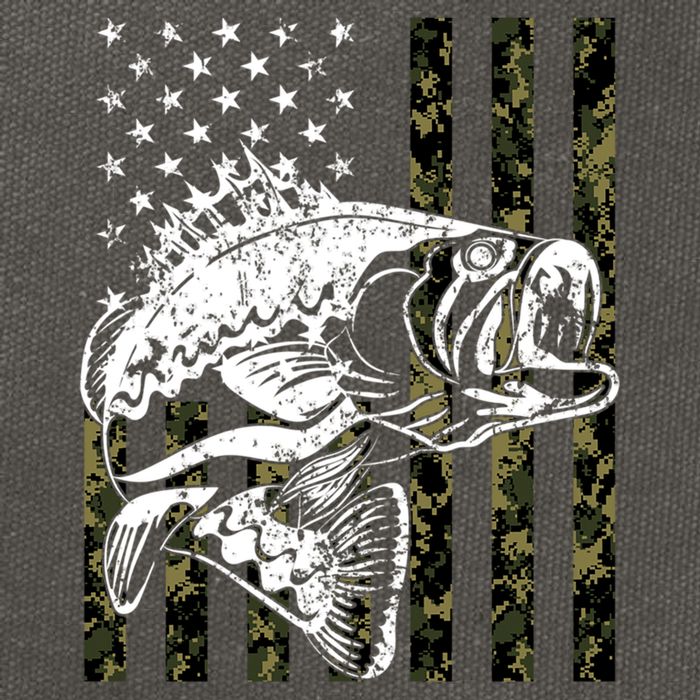 Camouflage American Flag Fisherman Cotton Canvas Backpack