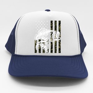 Camouflage American Flag Fisherman Trucker Hat