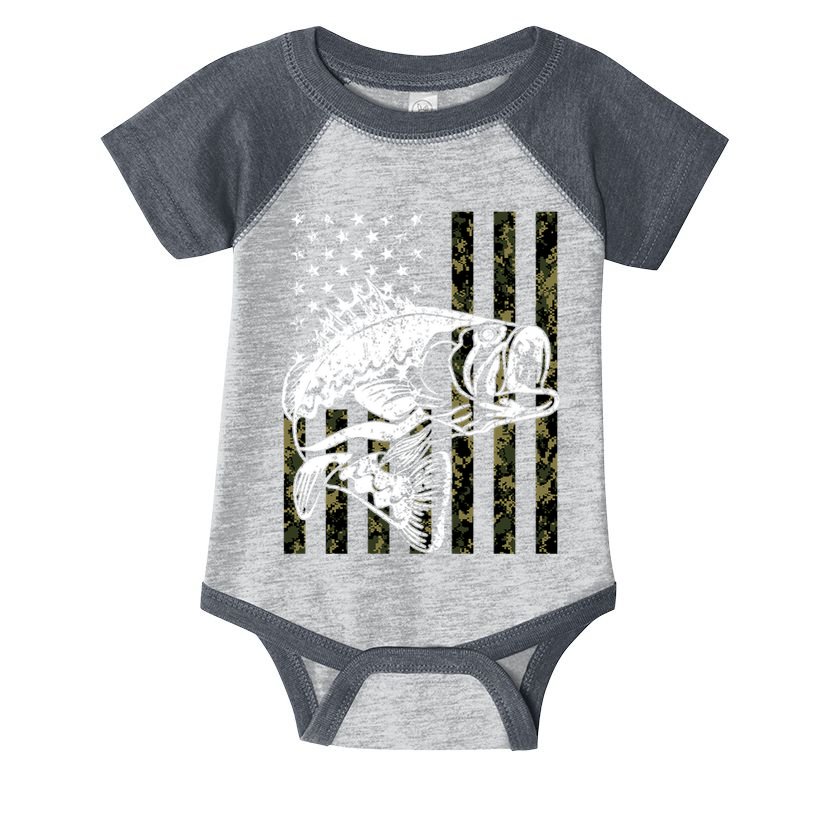 Camouflage American Flag Fisherman Infant Baby Jersey Bodysuit