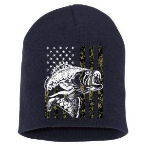 Camouflage American Flag Fisherman Short Acrylic Beanie